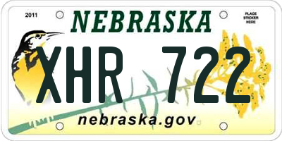 NE license plate XHR722
