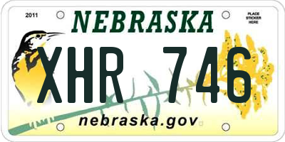 NE license plate XHR746