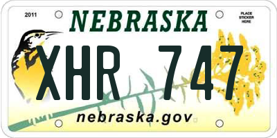 NE license plate XHR747