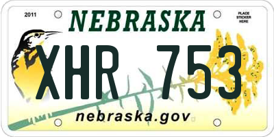 NE license plate XHR753