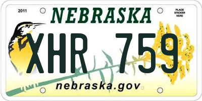 NE license plate XHR759