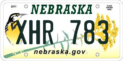 NE license plate XHR783