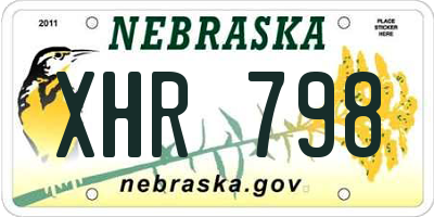 NE license plate XHR798