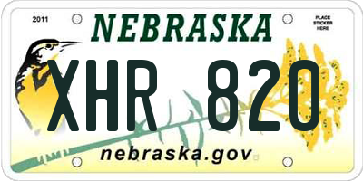 NE license plate XHR820