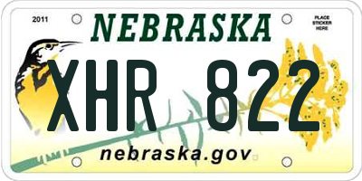 NE license plate XHR822