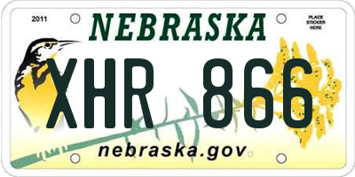 NE license plate XHR866