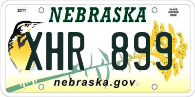 NE license plate XHR899