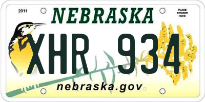 NE license plate XHR934