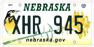 NE license plate XHR945