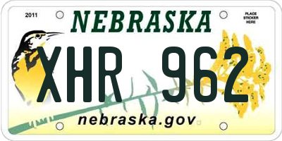 NE license plate XHR962