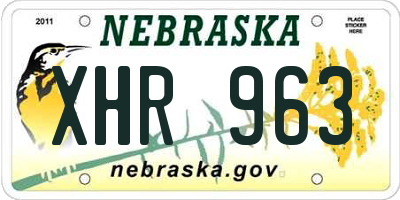 NE license plate XHR963