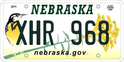 NE license plate XHR968