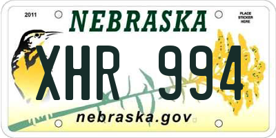 NE license plate XHR994