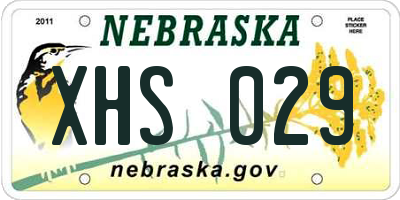 NE license plate XHS029
