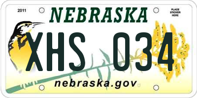 NE license plate XHS034