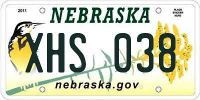 NE license plate XHS038