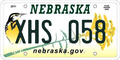 NE license plate XHS058