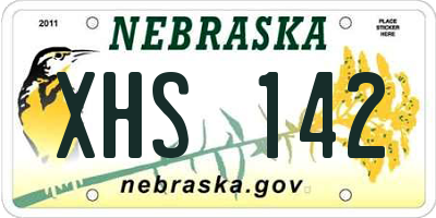 NE license plate XHS142