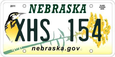 NE license plate XHS154