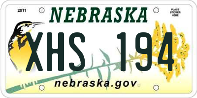 NE license plate XHS194