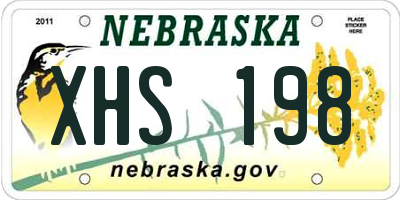 NE license plate XHS198