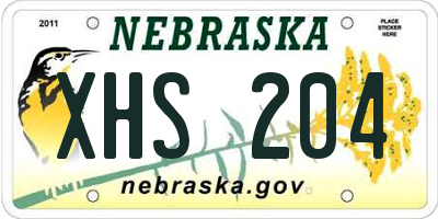 NE license plate XHS204