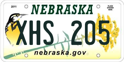 NE license plate XHS205