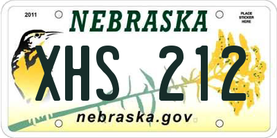 NE license plate XHS212