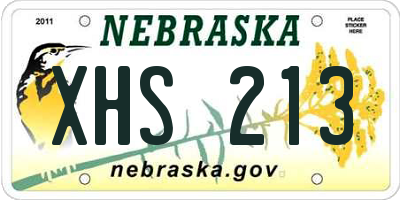 NE license plate XHS213