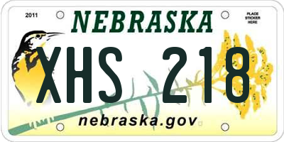 NE license plate XHS218
