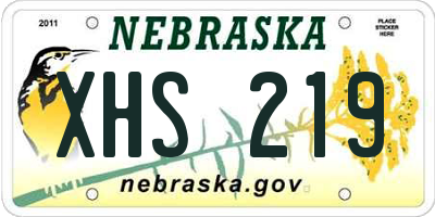 NE license plate XHS219