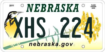 NE license plate XHS224