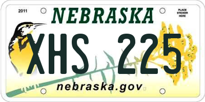 NE license plate XHS225