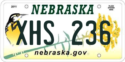 NE license plate XHS236