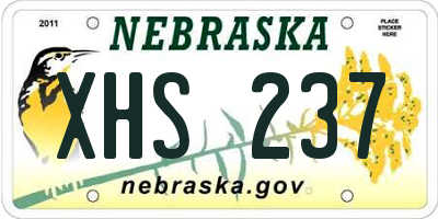 NE license plate XHS237