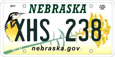 NE license plate XHS238