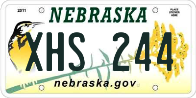 NE license plate XHS244