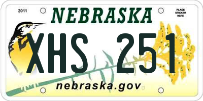 NE license plate XHS251