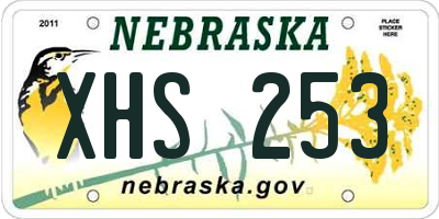 NE license plate XHS253