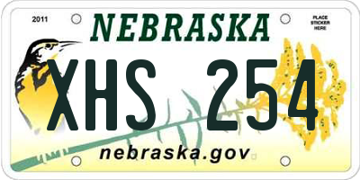NE license plate XHS254