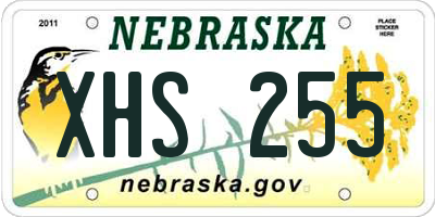NE license plate XHS255