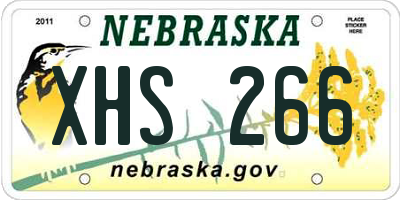 NE license plate XHS266