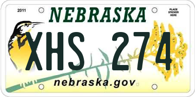 NE license plate XHS274