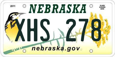 NE license plate XHS278