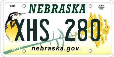 NE license plate XHS280