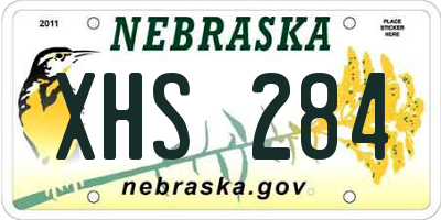 NE license plate XHS284
