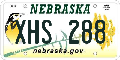 NE license plate XHS288