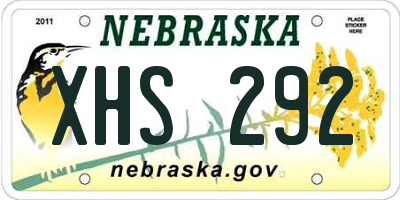 NE license plate XHS292