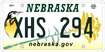 NE license plate XHS294