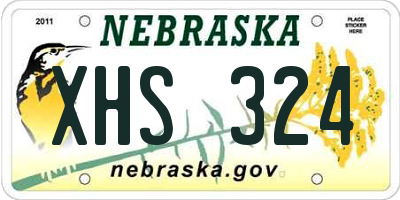 NE license plate XHS324